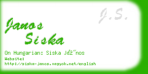 janos siska business card